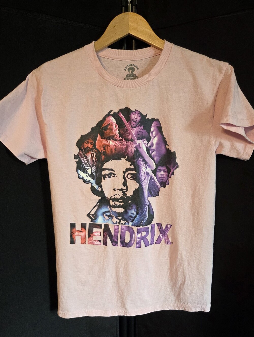 Jimi Hendrix Pink Graphic Band Tee Shirt Womens Small Rock Music